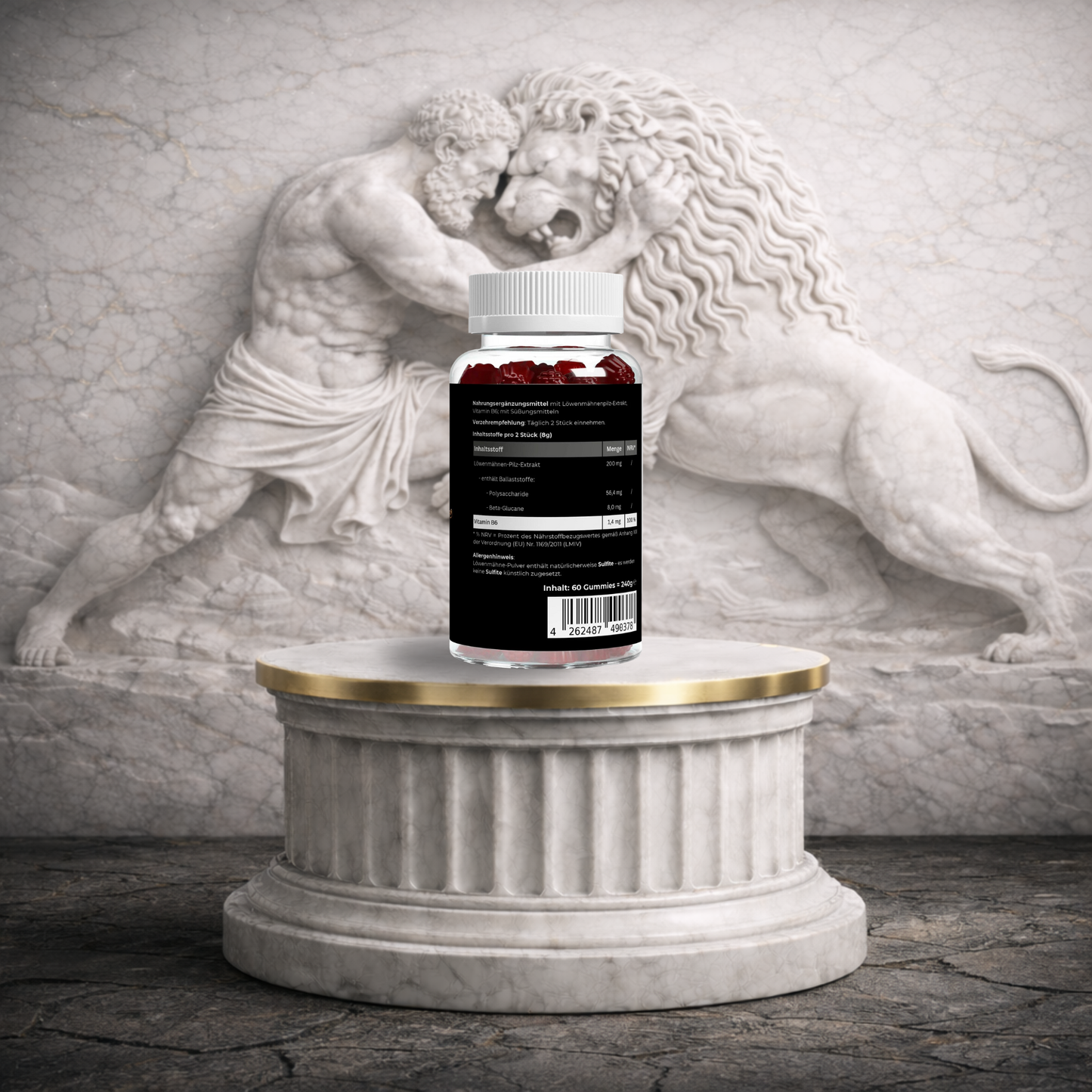 Löwenmähne + Vitamin B6 Gummies - 60 Stk.