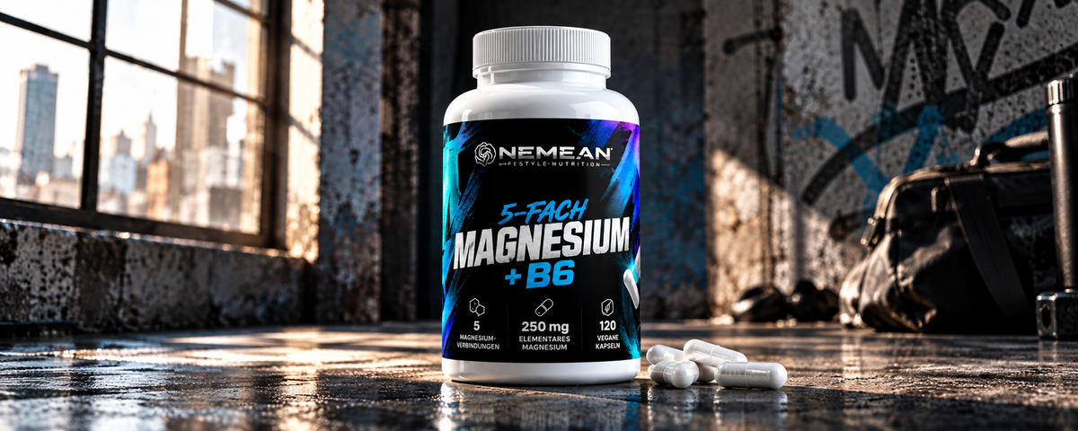 Magnesium 5x Komplex + B6 - 120 vegane Kapseln